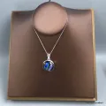 Pendentif Verre Dichroïque lumineux violet bleu - Pendentifs pierres naturelles