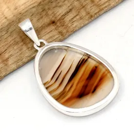 Grand Pendentif  Montana authentique unique - Bijoux en Agate