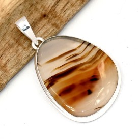 Grand Pendentif  Montana authentique unique - Bijoux en Agate