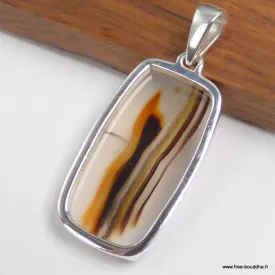Grand Pendentif  Montana authentique rectangulaire - Bijoux en Agate