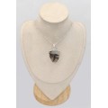 Pendentif Agate du Montana semi‑ovale – Argent 925 authentique