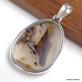Pendentif  Agate du Montana forme libre - Bijoux en Agate