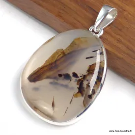 Pendentif  Agate du Montana forme libre - Bijoux en Agate