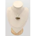 Pendentif Authentique Agate du Montana semi-ronde - Bijoux en Agate