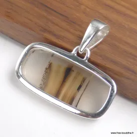 Pendentif  Agate du Montana rectangulaire horizontal - Bijoux en Agate