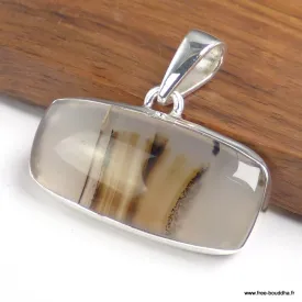 Pendentif  Agate du Montana rectangulaire horizontal - Bijoux en Agate