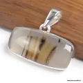 Pendentif Agate du Montana rectangulaire horizontal - Bijoux en Agate