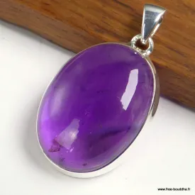 Pendentif améthyste naturelle cabochon grade AAA - Pendentifs pierres naturelles