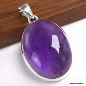 Pendentif améthyste naturelle cabochon grade AAA - Pendentifs pierres naturelles