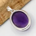 Pendentif améthyste naturelle cabochon grade AAA - Pendentifs pierres naturelles