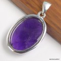 Pendentif Améthyste naturelle AAA · monture argent - Pendentifs pierres naturelles