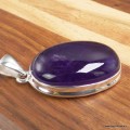 Pendentif Améthyste naturelle AAA · monture argent - Pendentifs pierres naturelles
