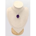 Pendentif Améthyste naturelle AAA · monture argent - Pendentifs pierres naturelles
