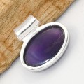 Pendentif Améthyste AAA & Pierre de Lune cabochon · argent 925 ·