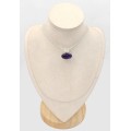Pendentif Améthyste AAA & Pierre de Lune cabochon · argent 925 ·