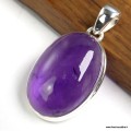 Pendentif argent Améthyste ovale grade AAA - Pendentifs pierres naturelles