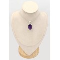 Pendentif argent Améthyste ovale grade AAA - Pendentifs pierres naturelles