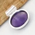 Petit Pendentif Améthyste et Péristérite cabochon - Pendentifs pierres naturelles