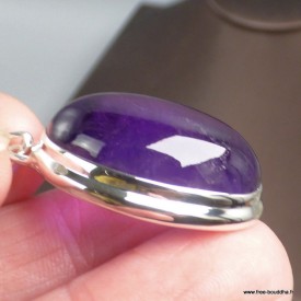 Pendentif pierre Améthyste cabochon grade AAA - Pendentifs pierres naturelles