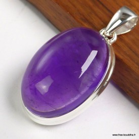 Pendentif pierre Améthyste cabochon grade AAA - Pendentifs pierres naturelles