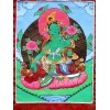 Tangka tibétain peinture Tara Verte Tentures tibétaines Bouddha TANGTV
