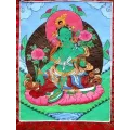 Thangka tibétain Tara Verte– guérison et pureté sacrée - Thangkas tibétains