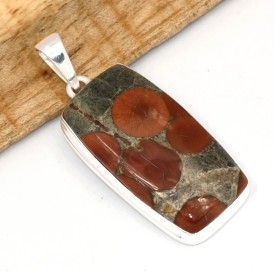 Pendentif Obsidienne Peanut (cacahuète) rectangulaire - Bijoux en Obsidienne Peanut