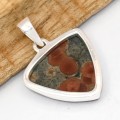 Pendentif Obsidienne Peanut cacahuète triangulaire argent 925