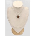 Pendentif Obsidienne Peanut cacahuète triangulaire argent 925