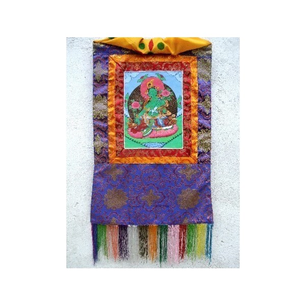 Tangka tibétain peinture Tara Verte Tentures tibétaines Bouddha TANGTV