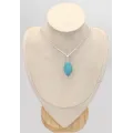 Pendentif Calcédoine bleu paraiba marquise - Chakra de la Gorge