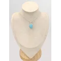 Pendentif Calcédoine bleu paraiba ovale - Chakra de la Gorge