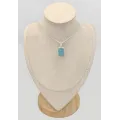 Pendentif Calcédoine bleu paraiba argent 925 - Chakra de la Gorge