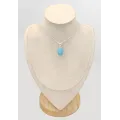 Petit Pendentif Calcédoine bleu paraiba rectangulaire - Chakra de la Gorge
