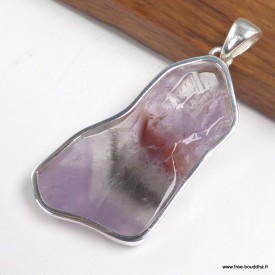 Pendentif Cacochynite Super Seven tranche 5,4 cm en argent 925