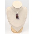 Pendentif Cacochynite Super Seven tranche 5,4 cm en argent 925
