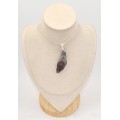 Pendentif Cacochynite Cacoxenite Super Seven tranche 6,4 cm argent 925