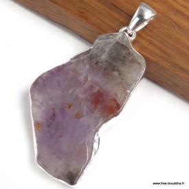 Pendentif Cacoxenite Cacochynite Super Seven tranche 5,9 cm argent 925