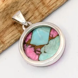 Pendentif Turquoise du Nevada Candy rose - Bijoux en Turquoise