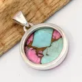 Pendentif Turquoise du Nevada Candy rose - Bijoux en Turquoise