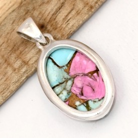 Pendentif Turquoise du Nevada ovale - Bijoux en Turquoise
