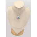 Pendentif rond Turquoise d'Arizona Pink Dahlia - Bijoux en Turquoise