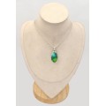 Pendentif Turquoise du Nevada ovale Peacock - Bijoux en Turquoise