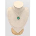 Pendentif Turquoise du Nevada Peacock rond - Bijoux en Turquoise