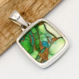 Pendentif en Turquoise d'Arizona argent 925 (composite) - Bijoux en Turquoise