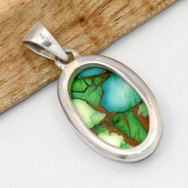 Pendentif artisanal en Turquoise d'Arizona - Bijoux en Turquoise