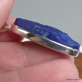 Pendentif Lapis lazuli brut ovale argent 925 – énergie et intuition