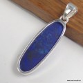 Pendentif Lapis lazuli brut ovale argent 925 – énergie et intuition