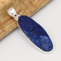 Pendentif Lapis lazuli brut ovale argent 925 – énergie et intuition
