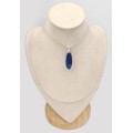 Pendentif Lapis lazuli brut ovale argent 925 – énergie et intuition